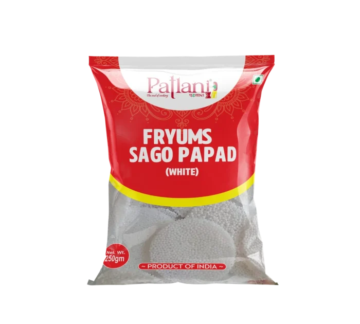 Premium white sago papad fryums for crispy homemade snacks