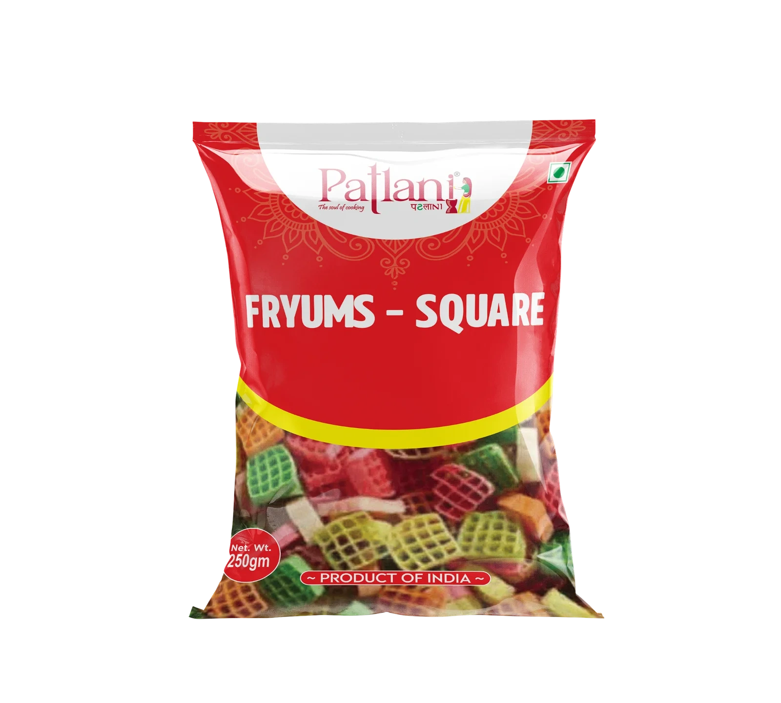fryums-square Premium square fryums for crispy homemade snacks