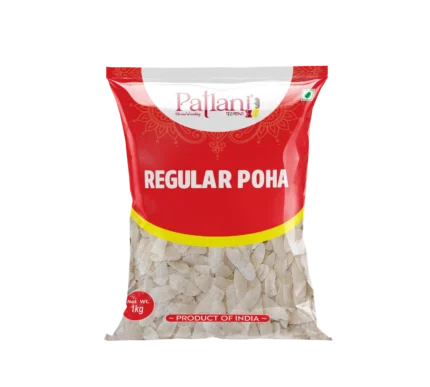 Premium regular poha flattened rice for healthy breakfast and snacks