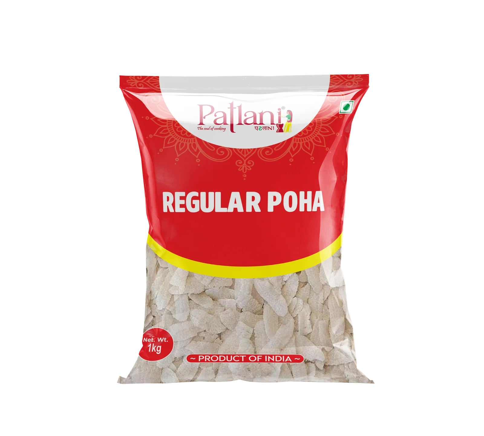 Premium regular poha flattened rice for healthy breakfast and snacks
