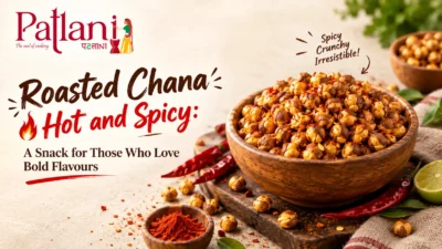 Roasted chana hot and spicy with crunchy chickpeas and bold Indian masala seasoning.